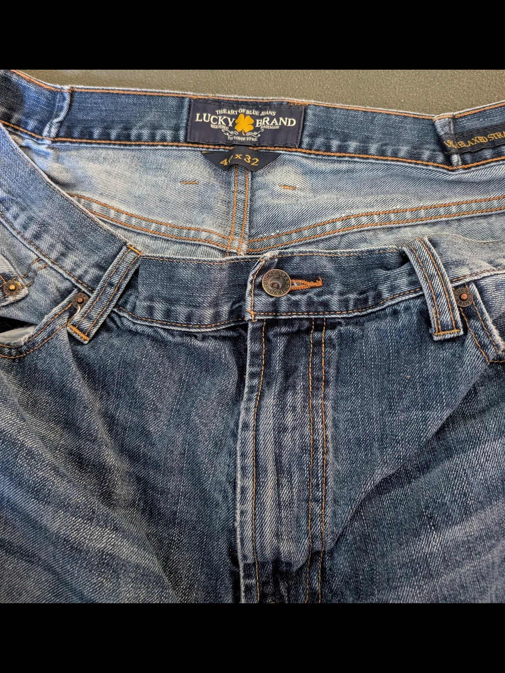 Lucky Brand Men’s Relaxed Straight Blue Denim Jeans Mid Rise 5-Pocket Sz 40